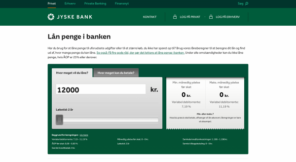 Jyske Bank - Lån op til 200.000 kr.